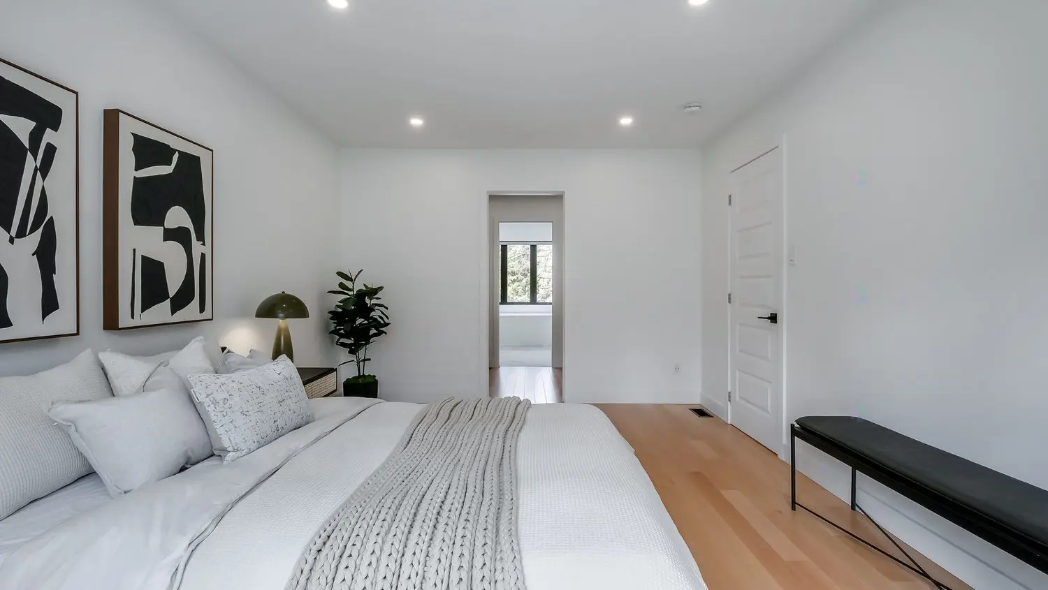 Bright Bedroom Staged to Attract Buyers