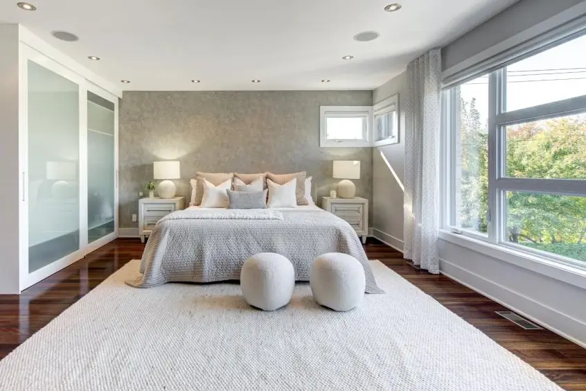 Bright Bedroom Staged to Attract Buyers