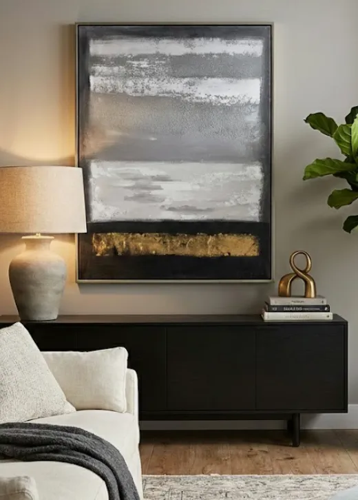 [LIQ-DEC-CAD-09-G] Cadre mer et vagues gris et blanc – Art mural contemporain