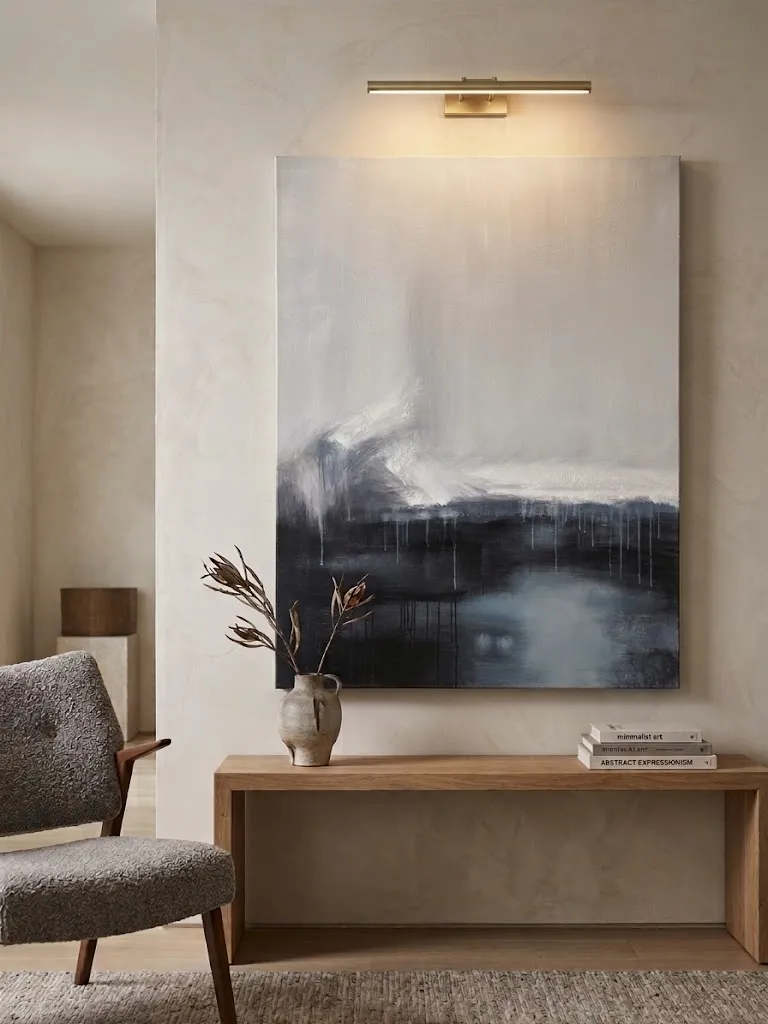 Cadre Village abstrait nuances de gris - Composition artistique et contemporaine