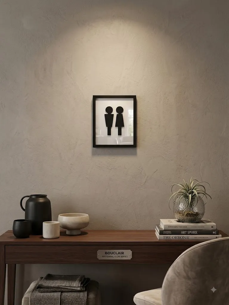 Cadre symbole homme femme noir sur blanc - Design graphique et épuré