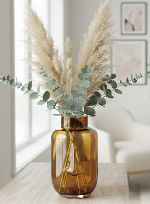 Yellow Glass Face Vase - Artistic and Luminous Accent