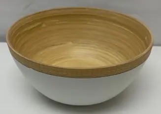 Wood and white bowl,D15cm