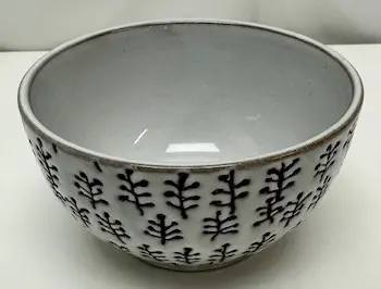 Bol gris et imprimé petites branches - Motif délicat et naturel