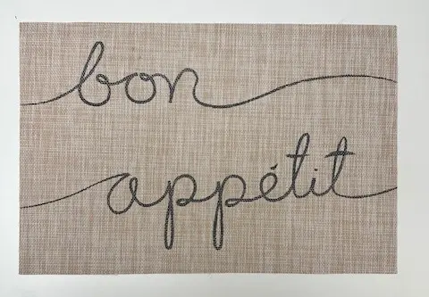 Napperon plastifié "Bon appétit" - Charme convivial et décoratif