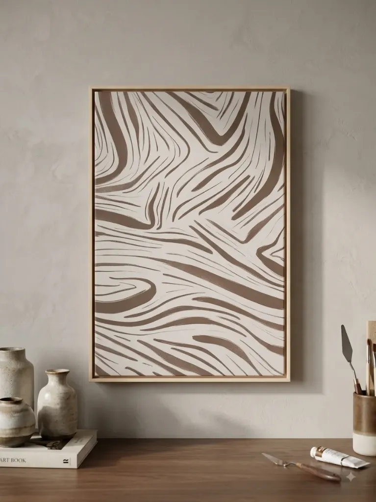 Cadre "WILD WAVES" - Oeuvre artistique aux lignes fluides