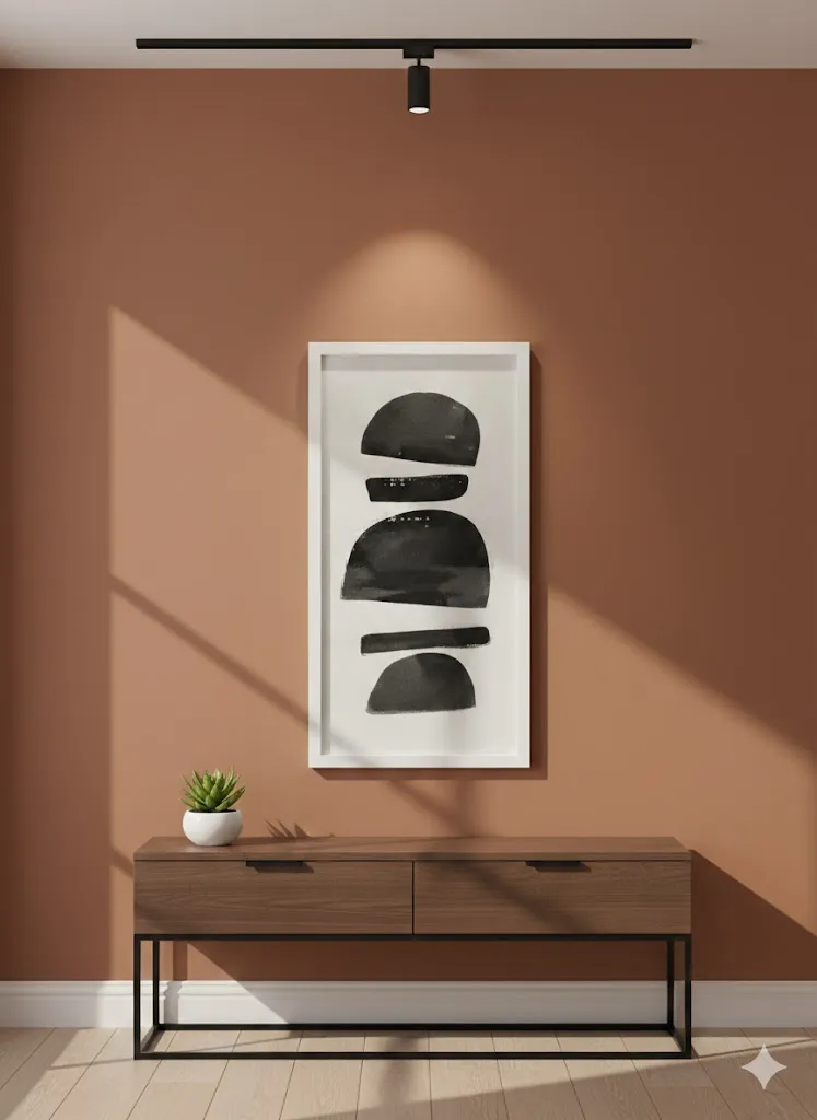 Cadre blanc aux formes noires verticales - Style graphique (H53 x L26 cm)