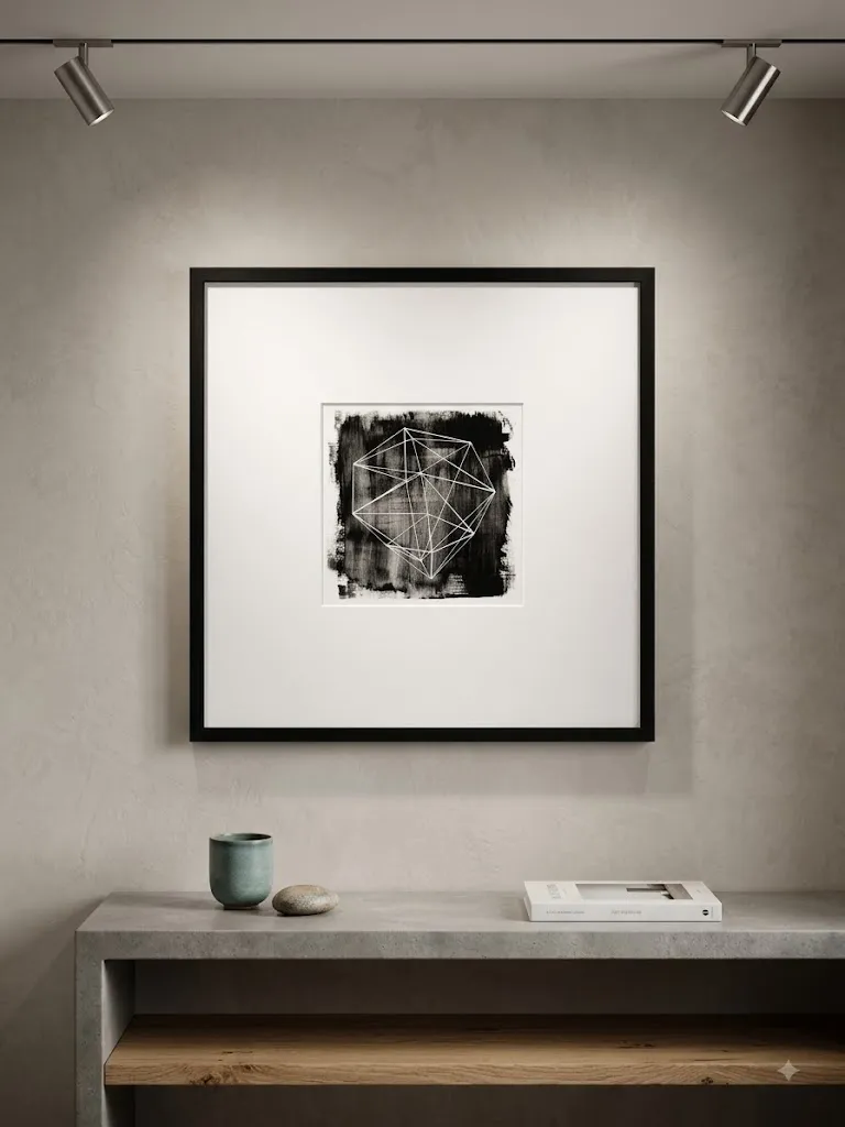 Cadre noir et forme géométrique - Design graphique et contemporain