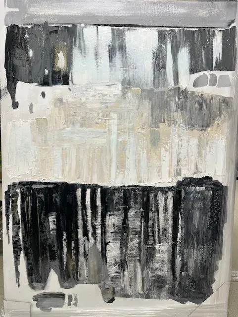 [LIQ-DEC-CAD-306-G] Large framed abstract painting