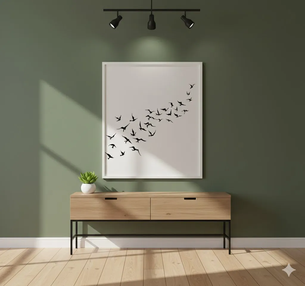 Cadre carré "Les oiseaux" (L90 x P90 cm) - Style Poétique