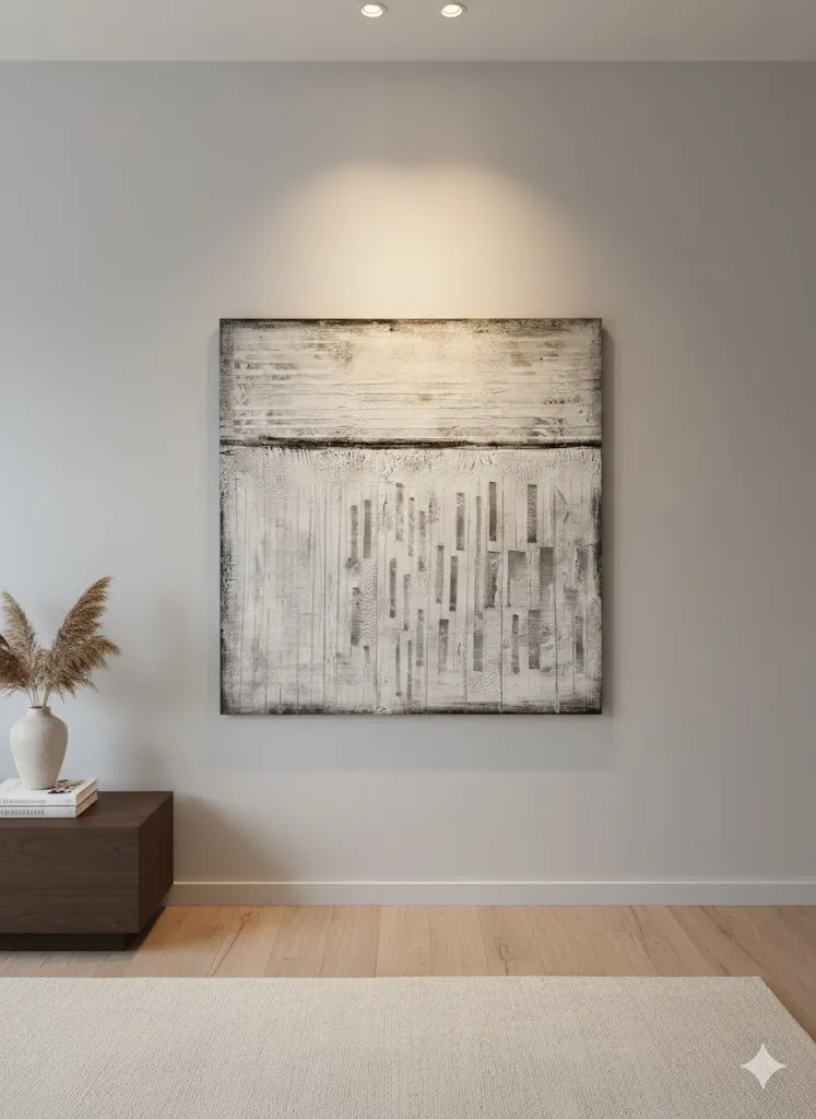 Grey Abstract Graphic Framed Art (W80 x D80 cm) - Contemporary Style