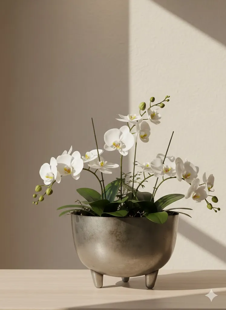 Cache-pot en métal sur 3 pieds (H13 cm) - Style Contemporain