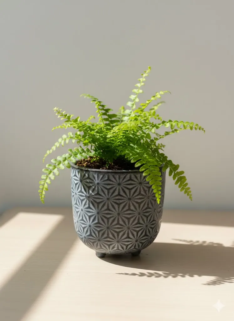 Blue-Grey Star Pattern Planter (H12 cm) - Boho Chic Style