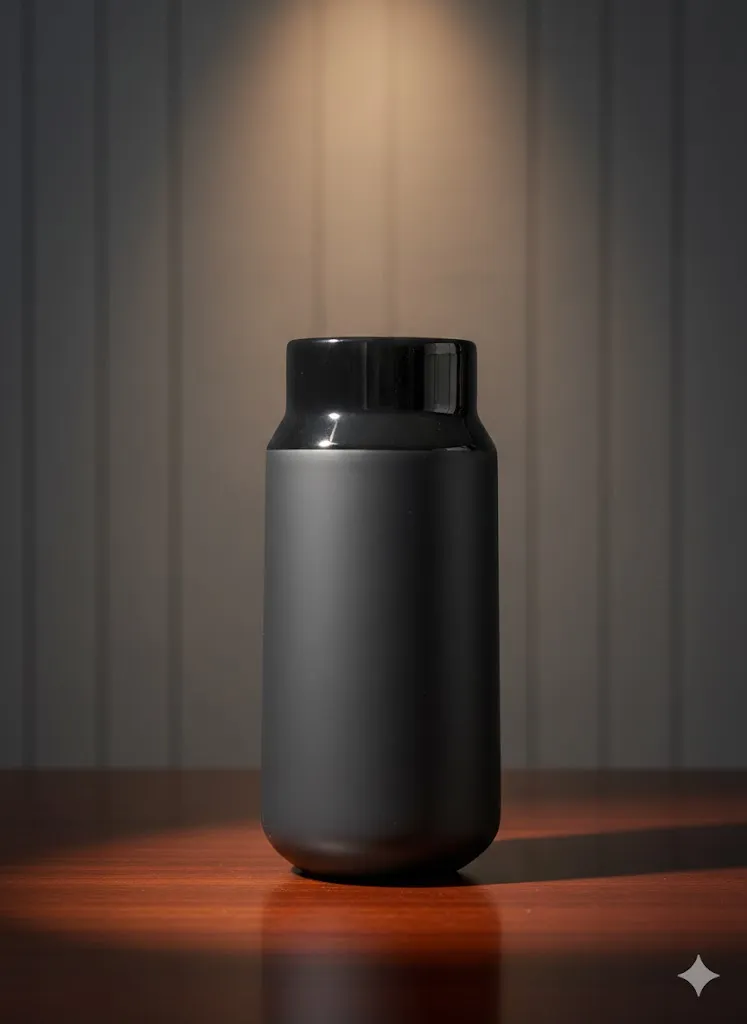 [LIQ-DEC-VAS-369-N] Vase noir lisse et mat - Design minimaliste et présence élégante