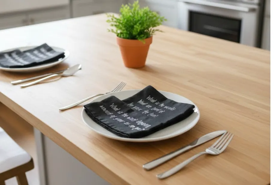 [LIQ-TEX-SER-11-G] Set of 8 grey fabric dinner napkins - sustainable elegance