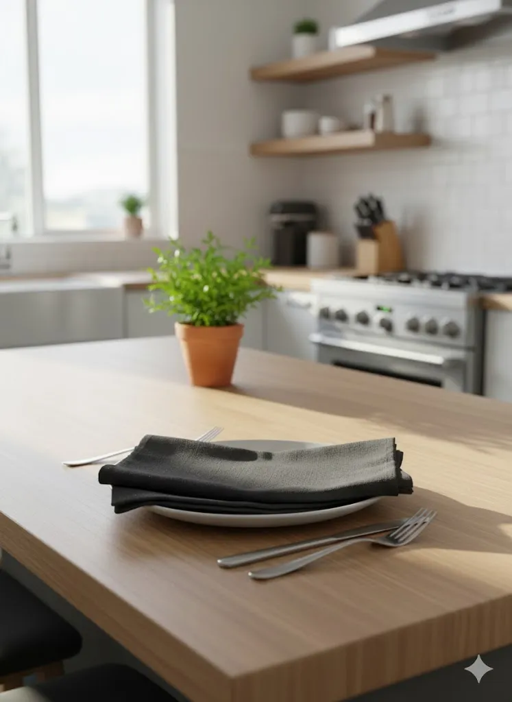 Lot de 2 serviettes de table en tissu gris - élégance durable