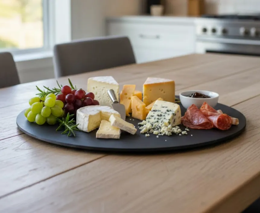Plateau en bois noir - Élégance minimaliste et fonctionnelle