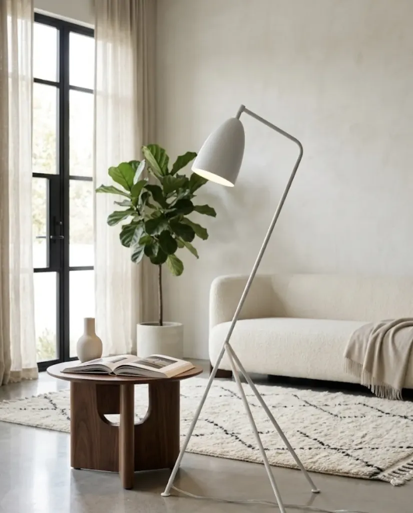 White Metal Floor Lamp – Clean and Modern Design