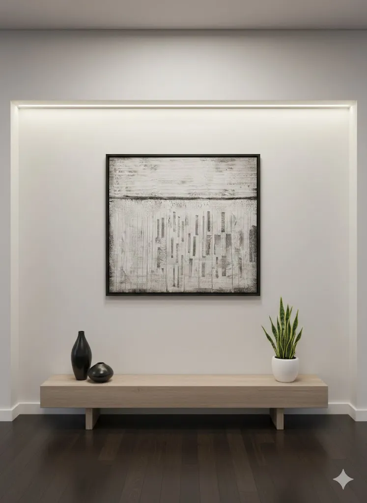 Modern Square Abstract Sketch Framed Art - Contemporary Style