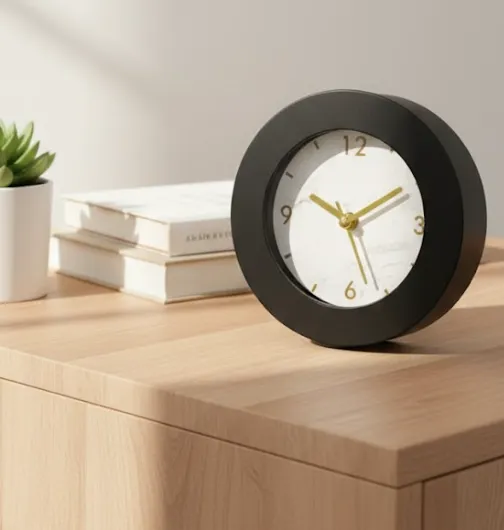 Cadran noir et aiguilles dorées (D10 cm) - Style Classique Chic