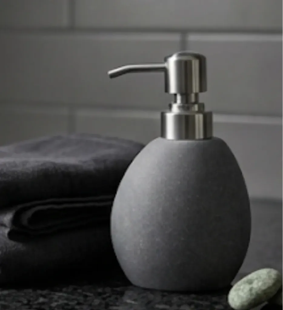 [LIQ-BAT-DIS-45-G] Distributeur à savon galet gris - Élégance minérale