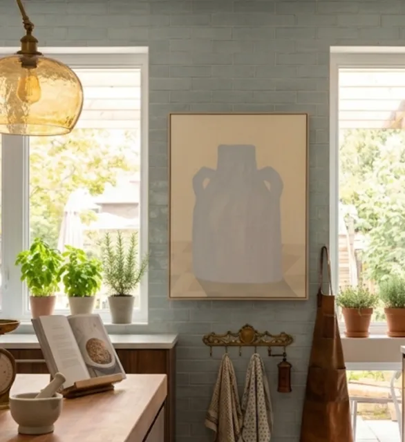 Toile décorative motif pot gris clair - Style contemporain et épuré