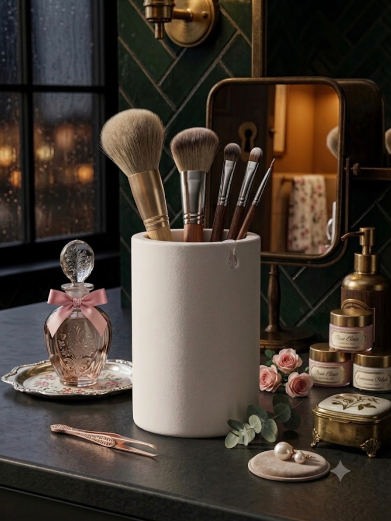 [LIQ-BAT-DEC-92-B] White bathroom tumbler - Sleek and ultra modern design