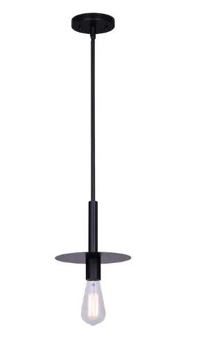 Luminaire suspendu noir mat - Design épuré et contemporain
