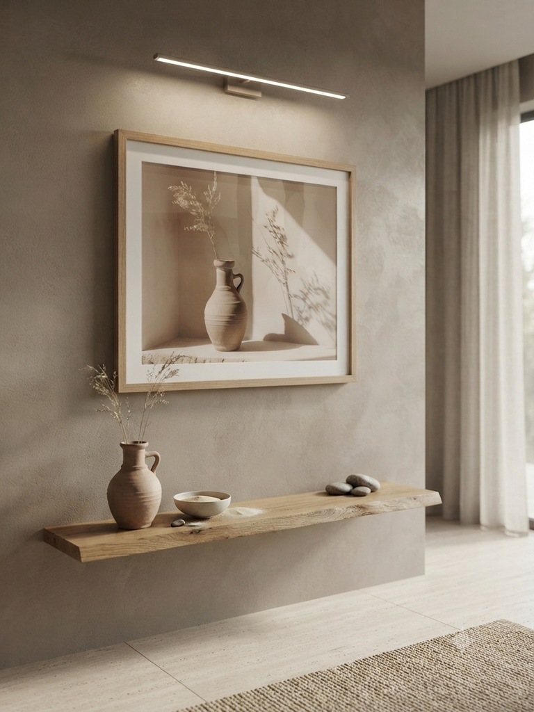 Cadre décoratif avec encadrement en bois moyen - Image vase avec branche